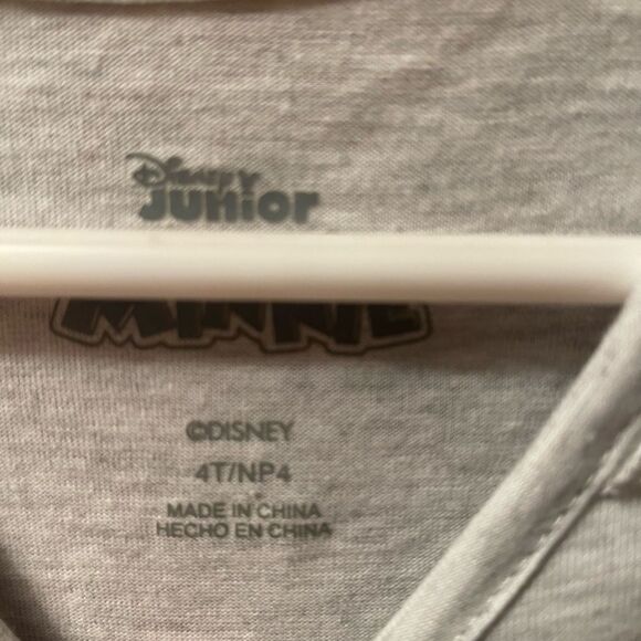 New 4T Child’s Gray Minnie Mouse Ls shirt - Picture 3 of 4